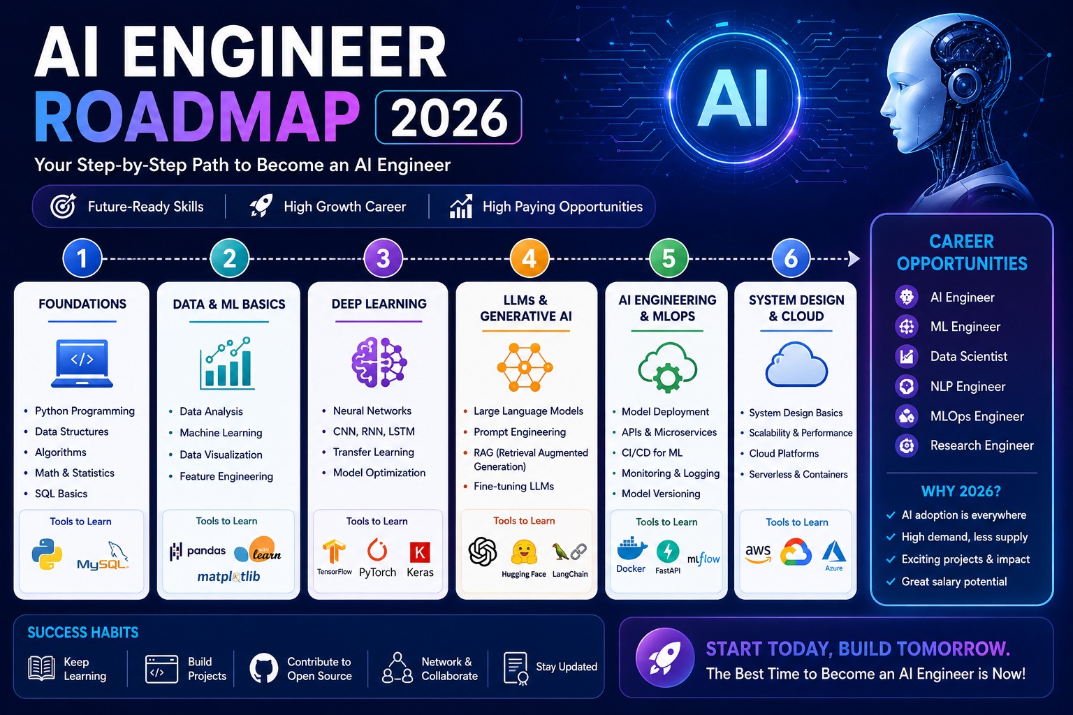 AI engineer roadmap 2026 — 10-month, phase-by-phase plan to become an AI engineer in India