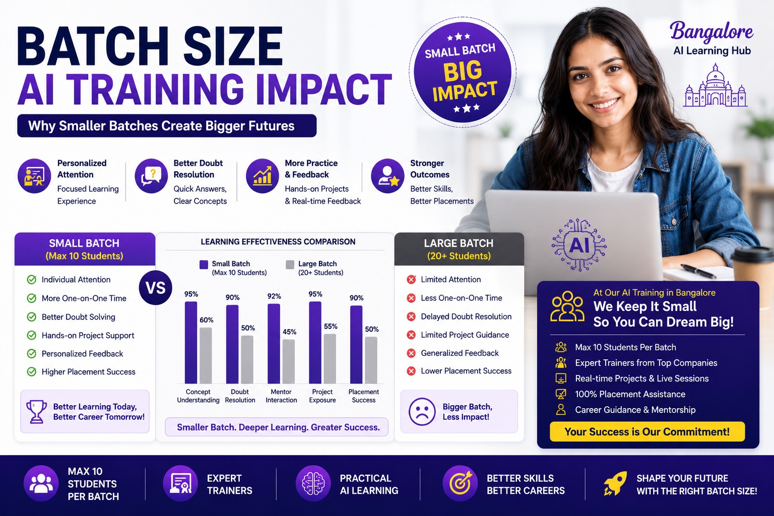 Batch size impact on AI training outcomes: small batch vs large batch comparison